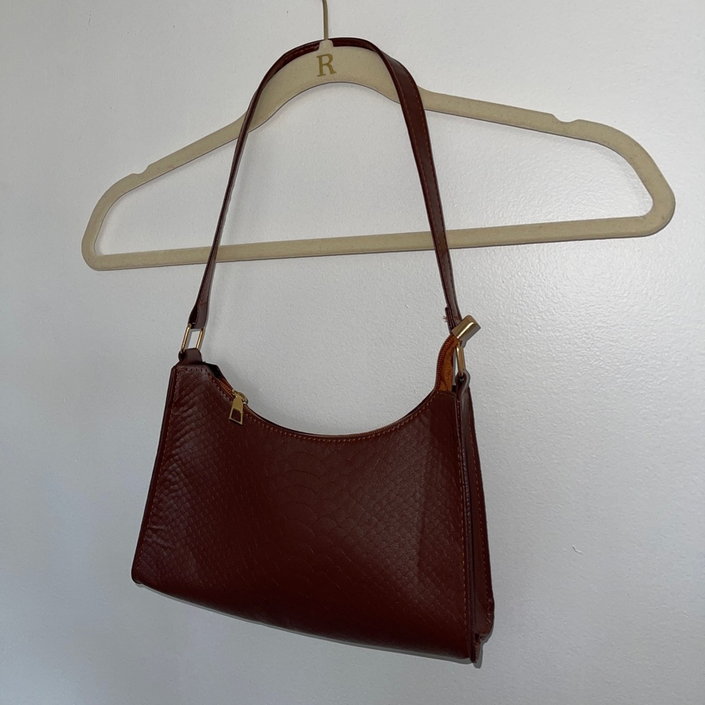 Faux Leather Brown Purse